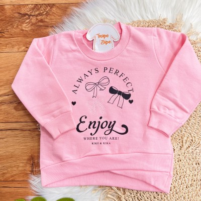 Conj. Casaco de Moletom Where You Are e Calça Legging Laços - Rosa